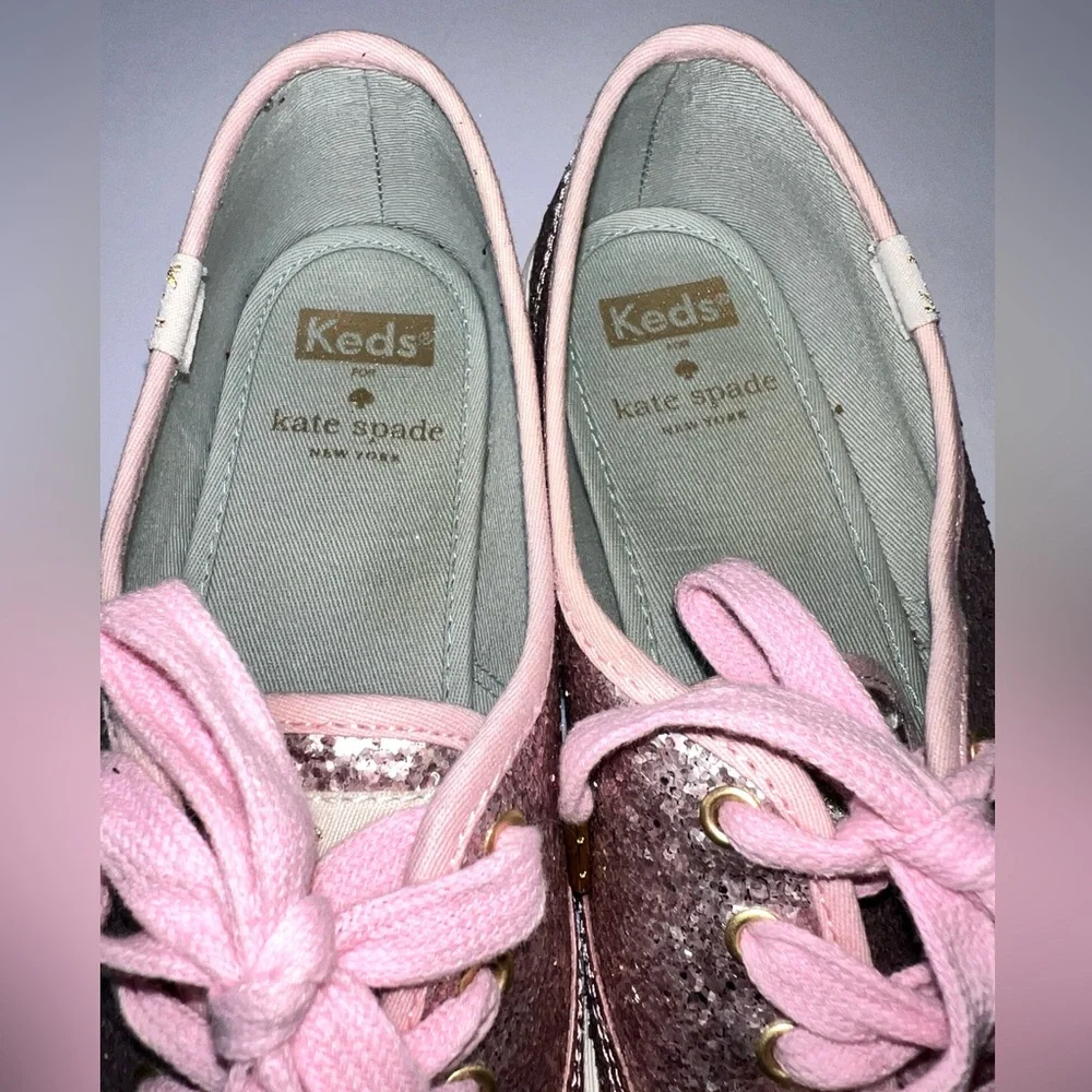 Keds Kate Spade New York Champion Pink lavender Glitter Sneakers Keds sz‎ 7